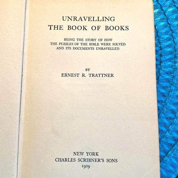 UNRAVELLING THE BOOK OF BOOKS 1929 ERNEST TRATTNER GUC - Picture 2 of 13